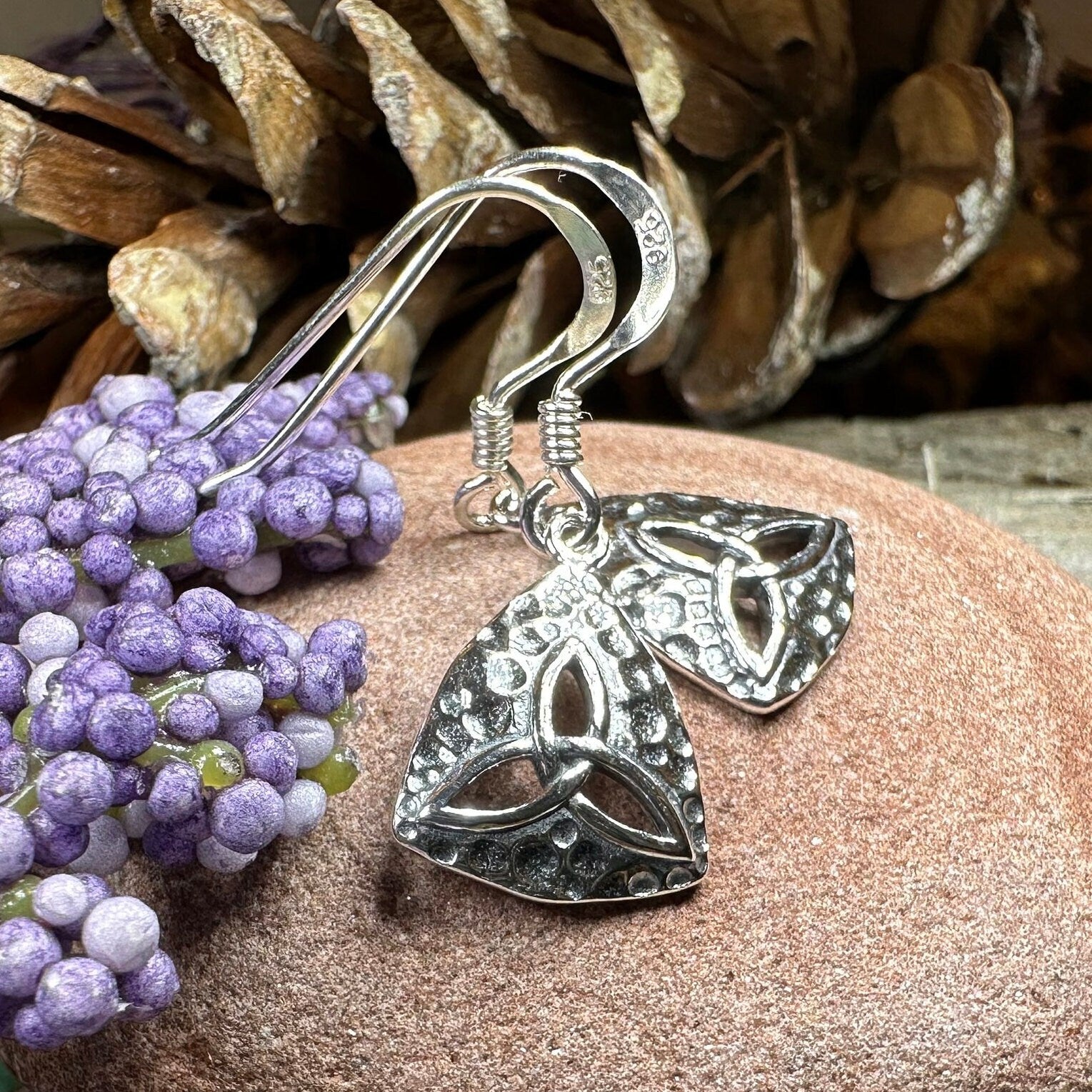 Trinity Knot Earrings, Celtic Jewelry, Irish Jewelry, Celtic Knot Jewelry, Scottish Earrings, Wife Gift, Silver Dangle Earrings, Pagan Gift