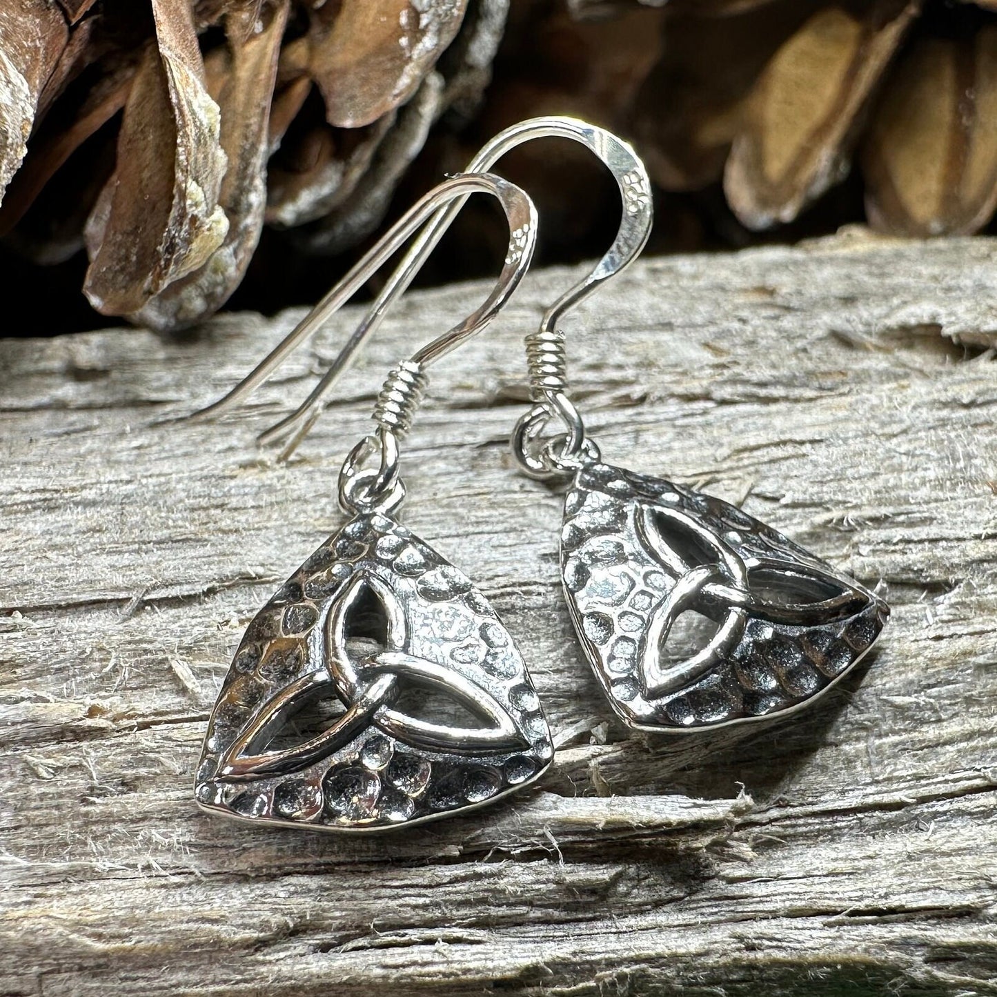 Trinity Knot Earrings, Celtic Jewelry, Irish Jewelry, Celtic Knot Jewelry, Scottish Earrings, Wife Gift, Silver Dangle Earrings, Pagan Gift