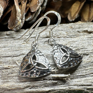 Trinity Knot Earrings, Celtic Jewelry, Irish Jewelry, Celtic Knot Jewelry, Scottish Earrings, Wife Gift, Silver Dangle Earrings, Pagan Gift