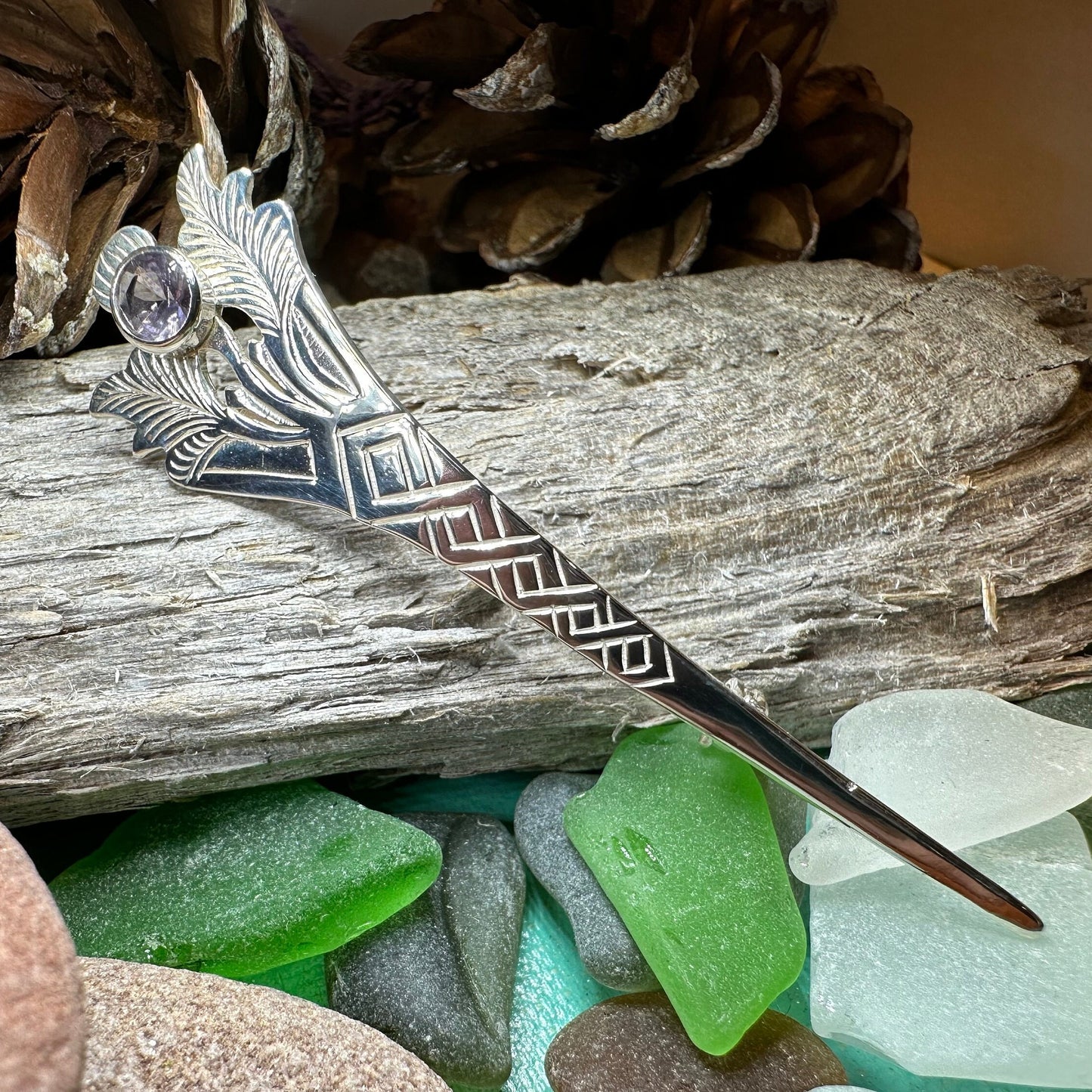 Thistle Kilt Pin, Celtic Brooch, Scotland Jewelry, Scottish Gift, Celtic Wedding, Groom Gift, Thistle Jewelry, Scarf Pin, Silver Celtic Pin