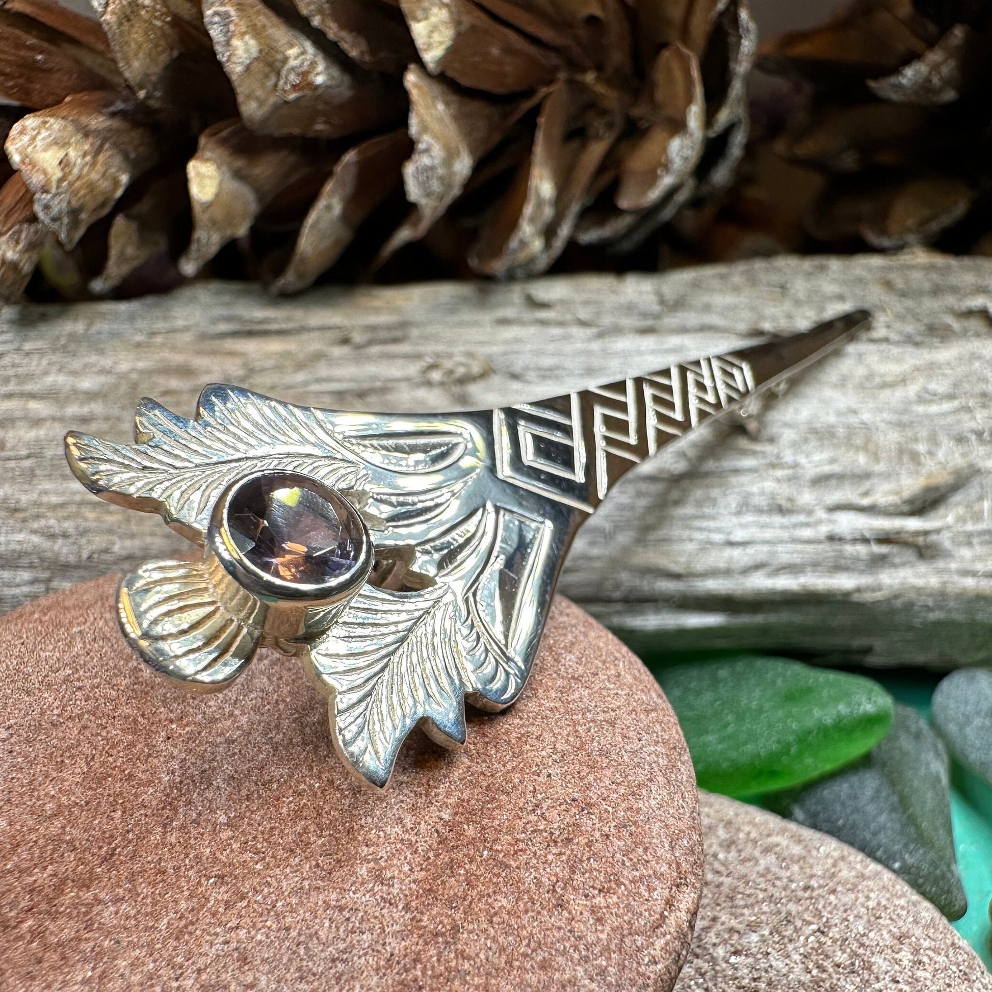 Thistle Kilt Pin, Celtic Brooch, Scotland Jewelry, Scottish Gift, Celtic Wedding, Groom Gift, Thistle Jewelry, Scarf Pin, Silver Celtic Pin