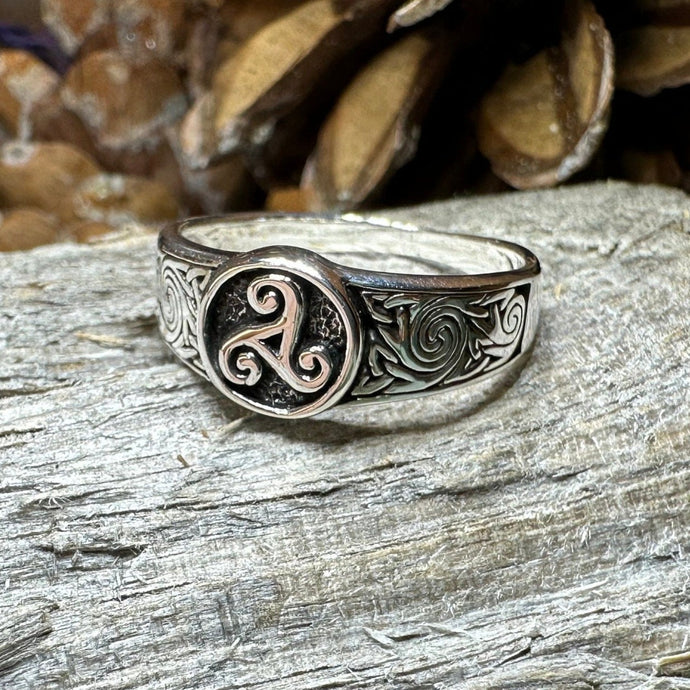 Triple Spiral Ring, Celtic Ring, Irish Jewelry, Celtic Knot Jewelry, Irish Ring, Irish Dance Gift, Celtic Spiral, Pagan Ring, Wiccan Ring