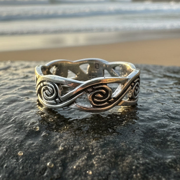 Triple Spiral Ring, Celtic Ring, Irish Jewelry, Celtic Knot Jewelry, Irish Ring, Irish Dance Gift, Celtic Spiral, Pagan Ring, Wiccan Ring