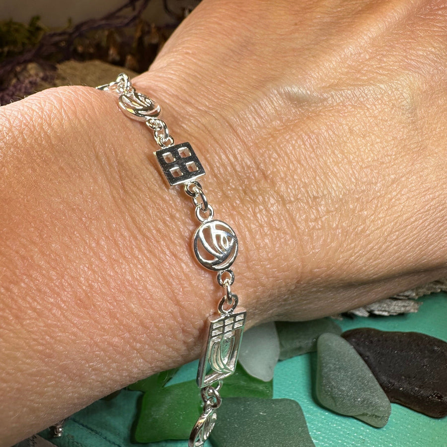 Mackintosh Bracelet, Celtic Jewelry, Scottish Bracelet, Art Deco Jewelry, Celtic Knot Bracelet, Scotland Gift, Silver Wife Gift, Mom Gift