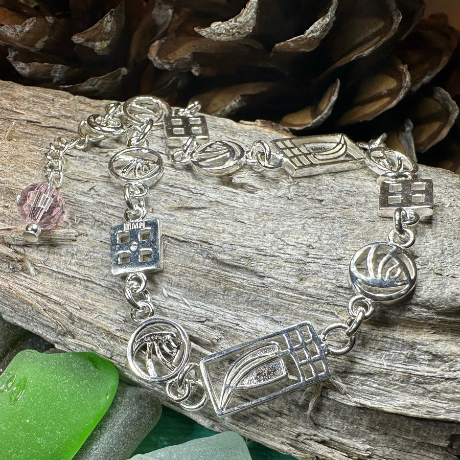 Mackintosh Bracelet, Celtic Jewelry, Scottish Bracelet, Art Deco Jewelry, Celtic Knot Bracelet, Scotland Gift, Silver Wife Gift, Mom Gift
