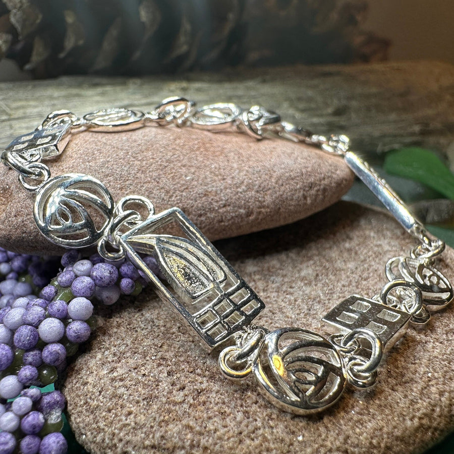 Mackintosh Bracelet, Celtic Jewelry, Scottish Bracelet, Art Deco Jewelry, Celtic Knot Bracelet, Scotland Gift, Silver Wife Gift, Mom Gift