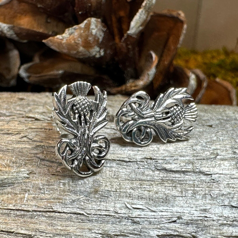 Thistle Earrings, Flower Jewelry, Scotland Jewelry, Celtic Jewelry, Graduation Gift, Anniversary Gift, Silver Stud Earrings, Post Earrings