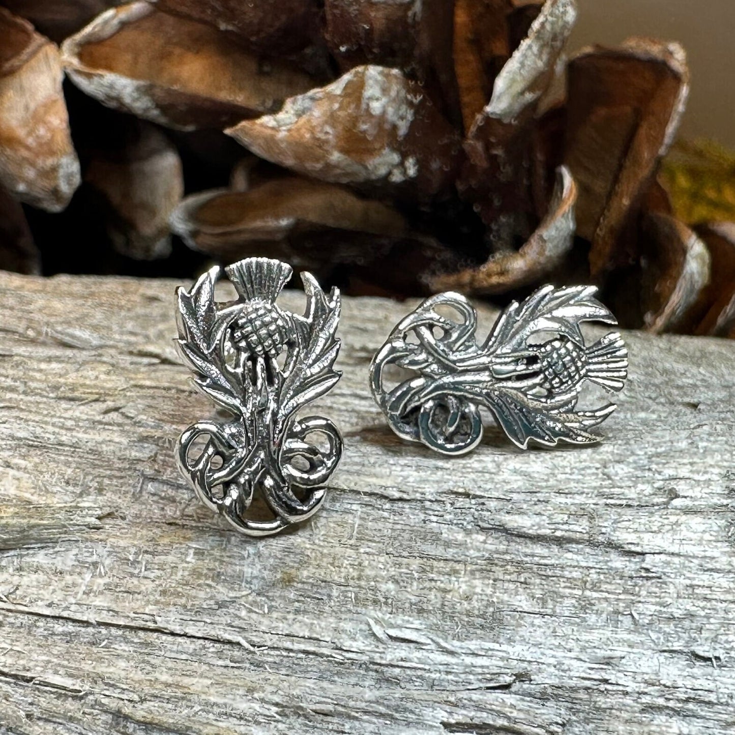 Thistle Earrings, Flower Jewelry, Scotland Jewelry, Celtic Jewelry, Graduation Gift, Anniversary Gift, Silver Stud Earrings, Post Earrings