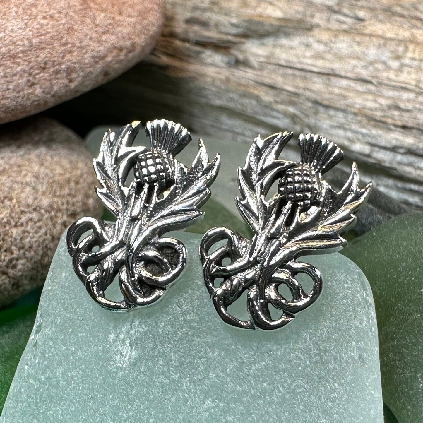 Thistle Earrings, Flower Jewelry, Scotland Jewelry, Celtic Jewelry, Graduation Gift, Anniversary Gift, Silver Stud Earrings, Post Earrings