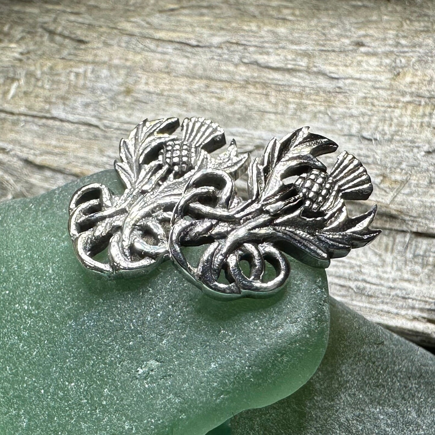 Thistle Earrings, Flower Jewelry, Scotland Jewelry, Celtic Jewelry, Graduation Gift, Anniversary Gift, Silver Stud Earrings, Post Earrings