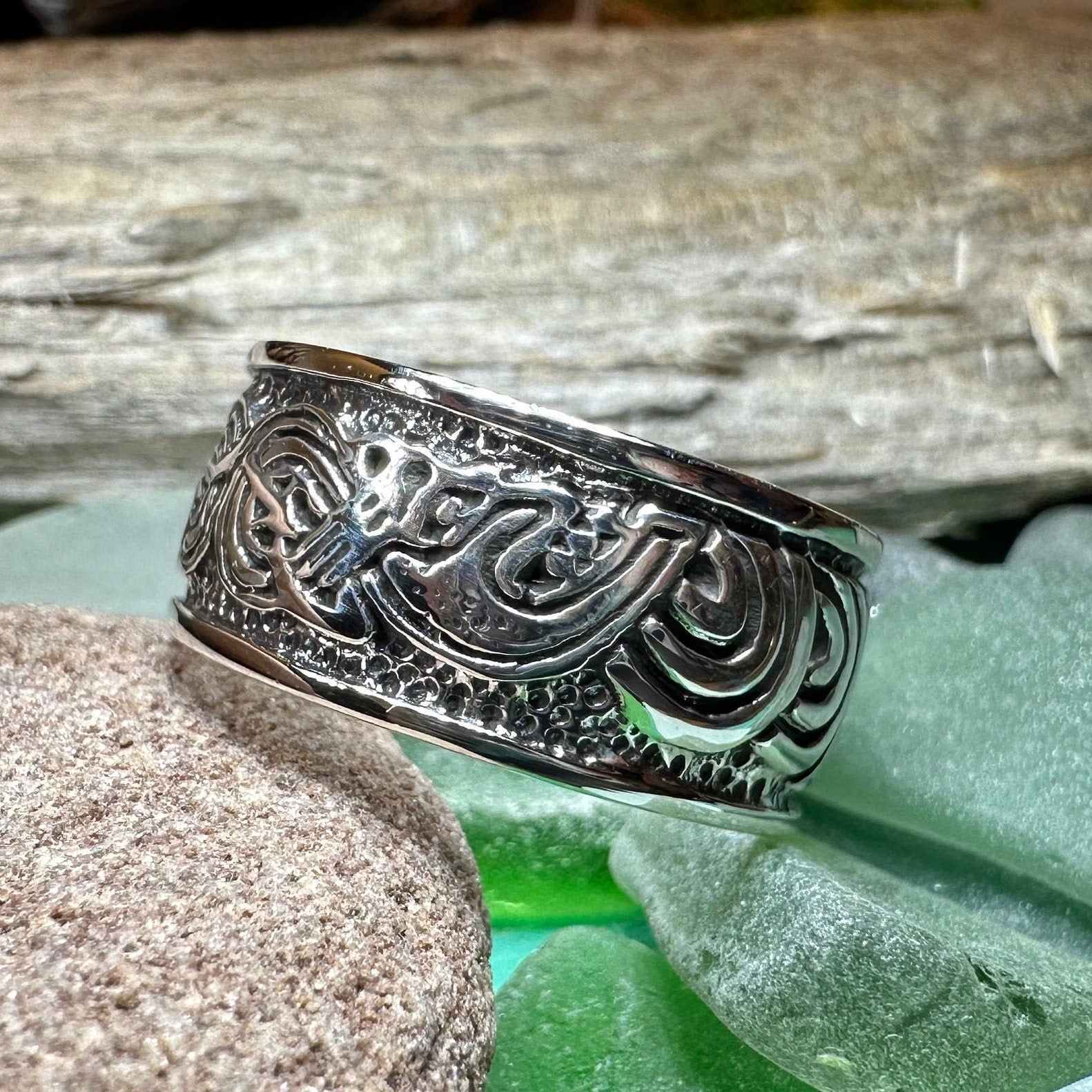 Celtic Dragon Ring, Celtic Ring, Scottish Promise Ring, Silver Ring, Irish Ring, Wedding Band, Anniversary Gift, Ireland Ring, Wiccan Ring