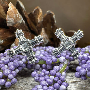 Saint Brigid's Cross Earrings, Irish Jewelry, Celtic Cross Stud Earrings, Ireland Gift, Saint Brigit, Wiccan Jewelry, Irish Cross Jewelry