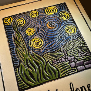 Van Gogh Wall Art, Starry Night, Ceramic Wall Plaque, New Home Gift, Mother's Day Gift, Wedding Gift, Fine Art Decor, Wife Gift, Mom Gift