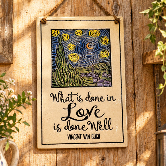 Van Gogh Starry Night Ceramic Wall Plaque — view 4