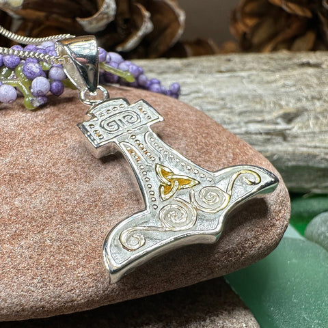 Load image into Gallery viewer, Thor's Hammer Necklace, Norse Necklace, Viking Jewelry, Celtic Knot Jewelry, Celtic Jewelry, Mjöllnir Pendant, Anniversary Gift, Dad Gift
