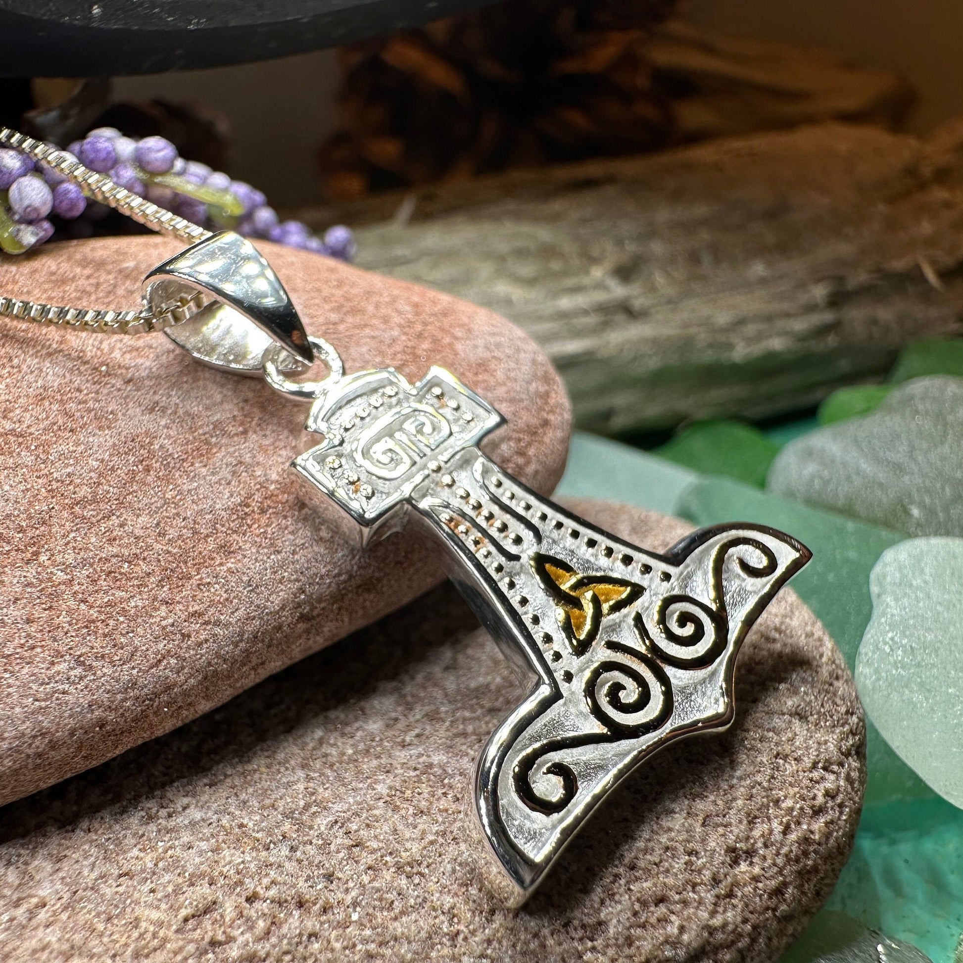 Thor's Hammer Necklace, Norse Necklace, Viking Jewelry, Celtic Knot Jewelry, Celtic Jewelry, Mjöllnir Pendant, Anniversary Gift, Dad Gift