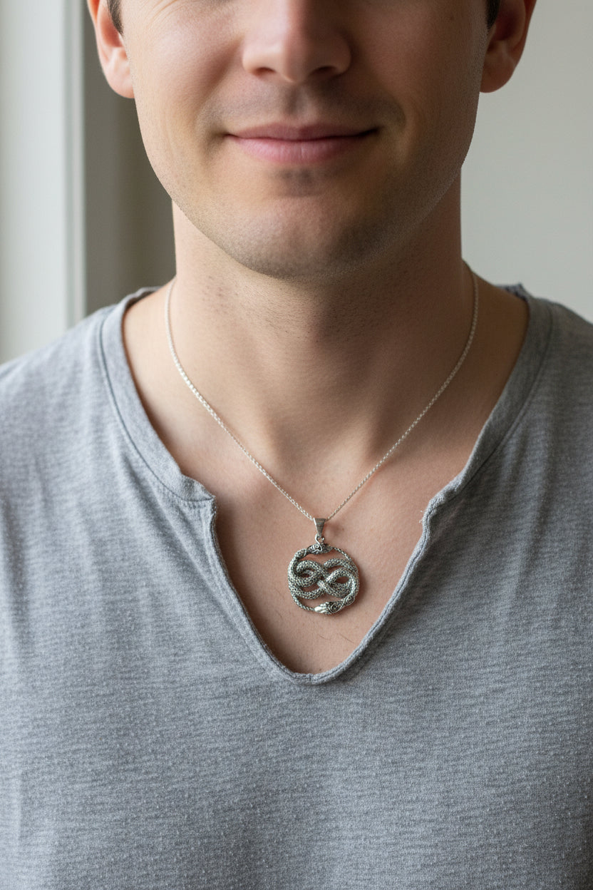Celtic Knot Necklace, Celtic Jewelry, Snake Jewelry, Ireland Gift, Scotland Jewelry, Mom Gift, Irish Jewelry, Norse Jewelry, Viking Jewelry