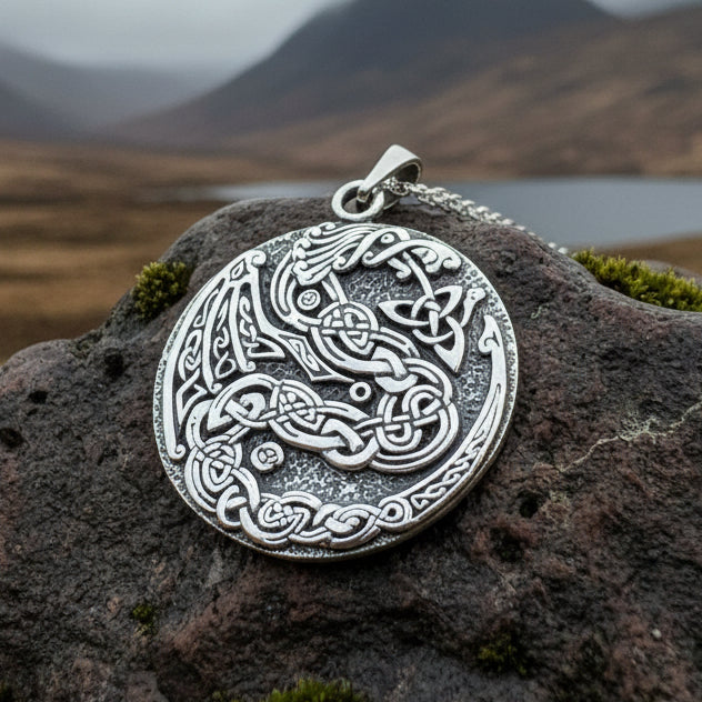 Dragon Necklace, Celtic Jewelry, Irish Jewelry, Celtic Knot Necklace, Wiccan Jewelry, Celtic Dragon Pendant, Pagan Jewelry, Gothic Jewerly