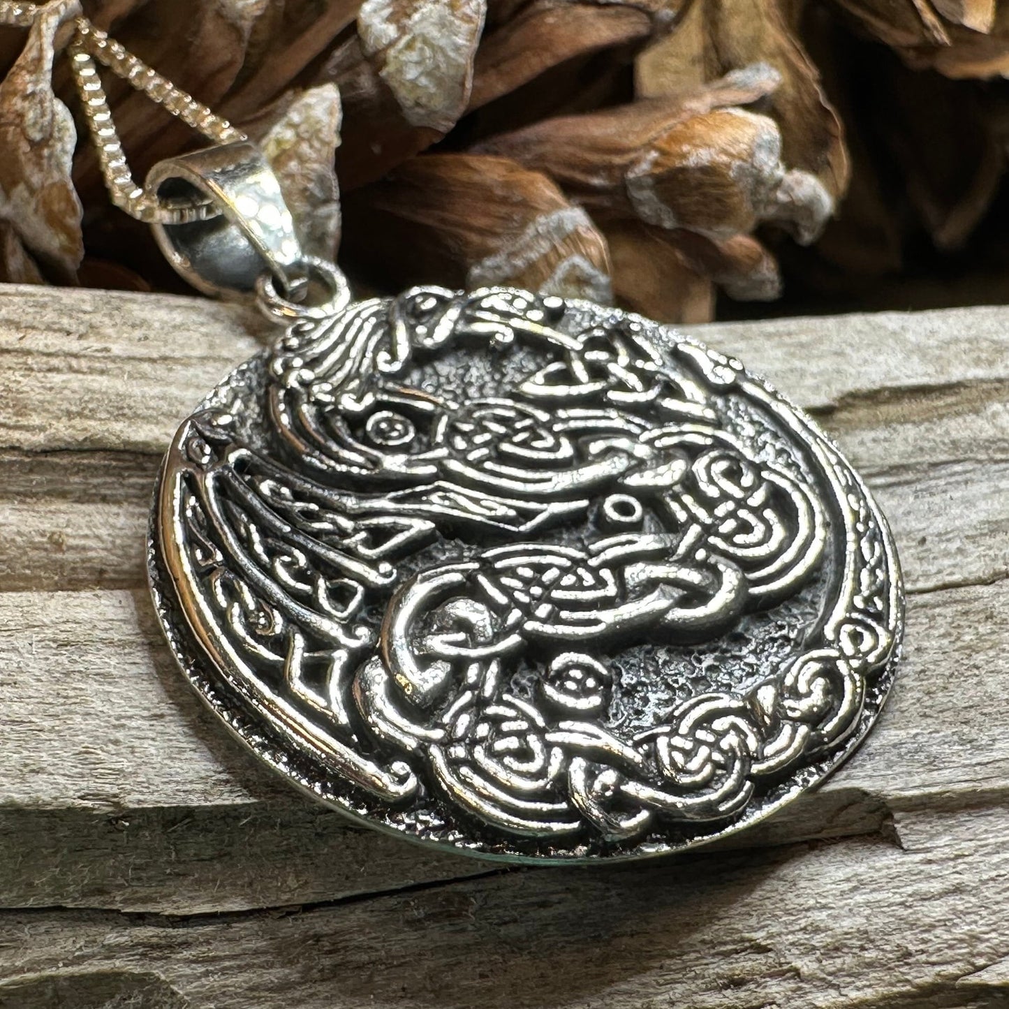 Dragon Necklace, Celtic Jewelry, Irish Jewelry, Celtic Knot Necklace, Wiccan Jewelry, Celtic Dragon Pendant, Pagan Jewelry, Gothic Jewerly