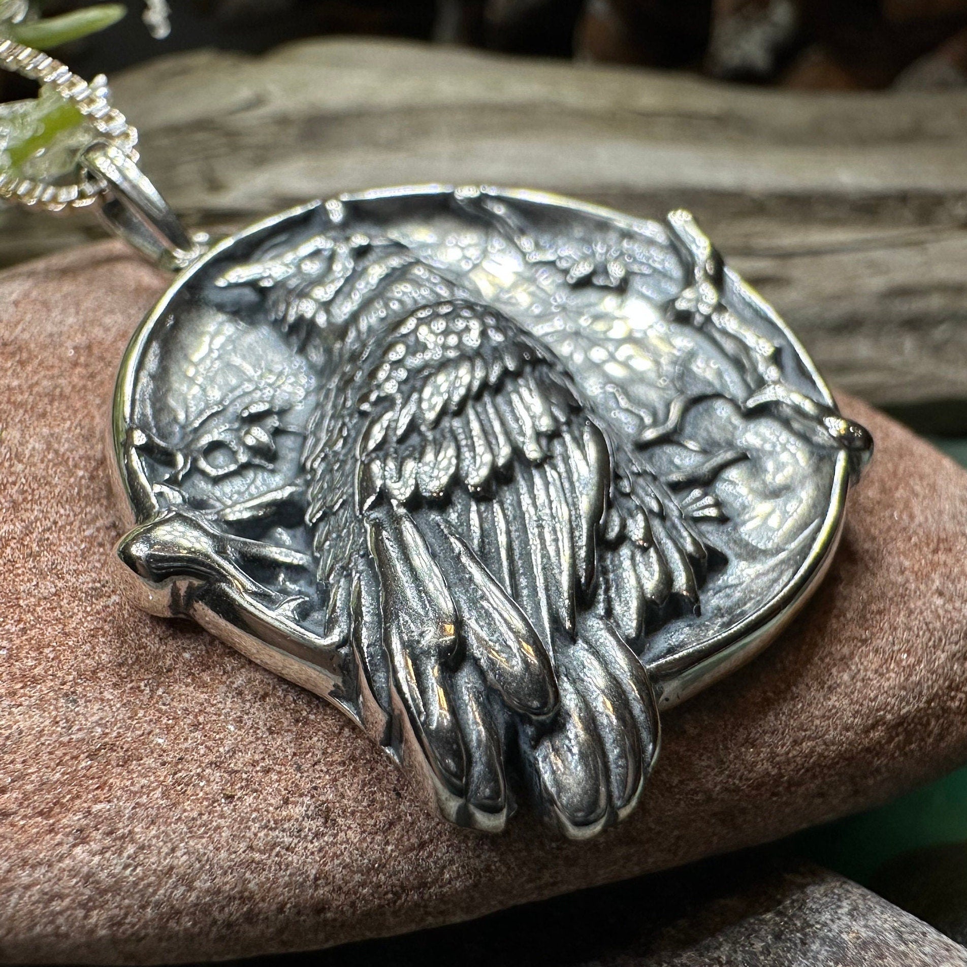 Owl Necklace, Full Moon Pendant, Nature Jewelry, Bird Necklace, Bird Lover Gift, Owl Gift, Woodland Jewelry, Irish Jewelry, Mom Gift