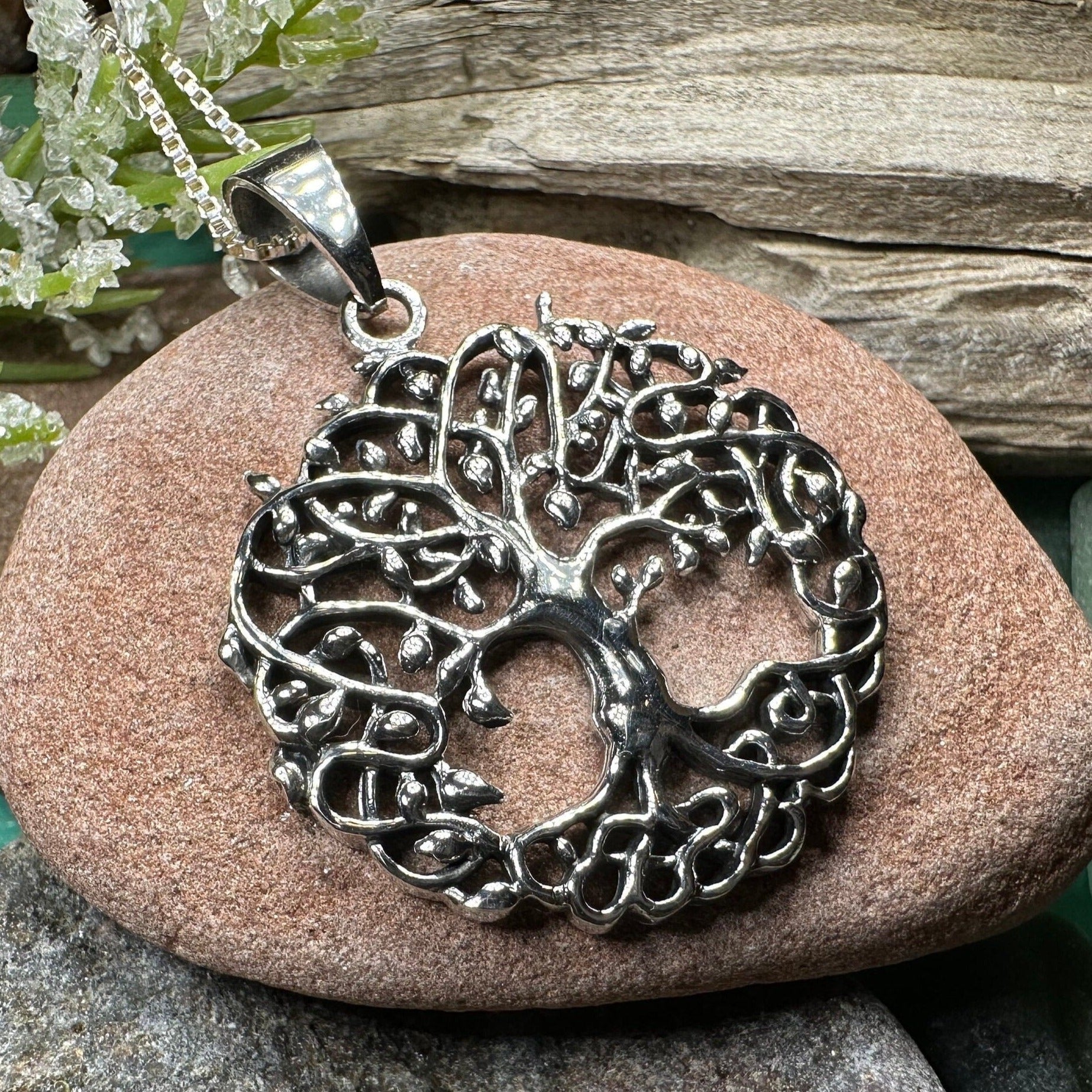 Sterling Silver Tree of Life Pendant Necklace with Cubic Zircon - Magnolia  Mountain Jewelry