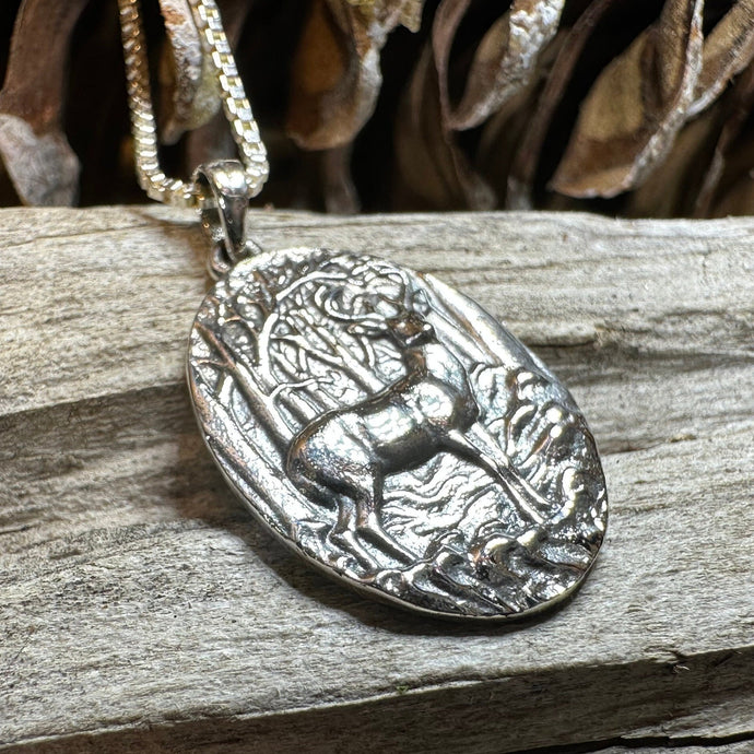 Stag Necklace, Scotland Jewelry, Scottish Stag, Hunter Gift, Nature Jewelry, Pagan Jewelry, Hunting, Wildlife, Deer Hunter, Wiccan Jewelry