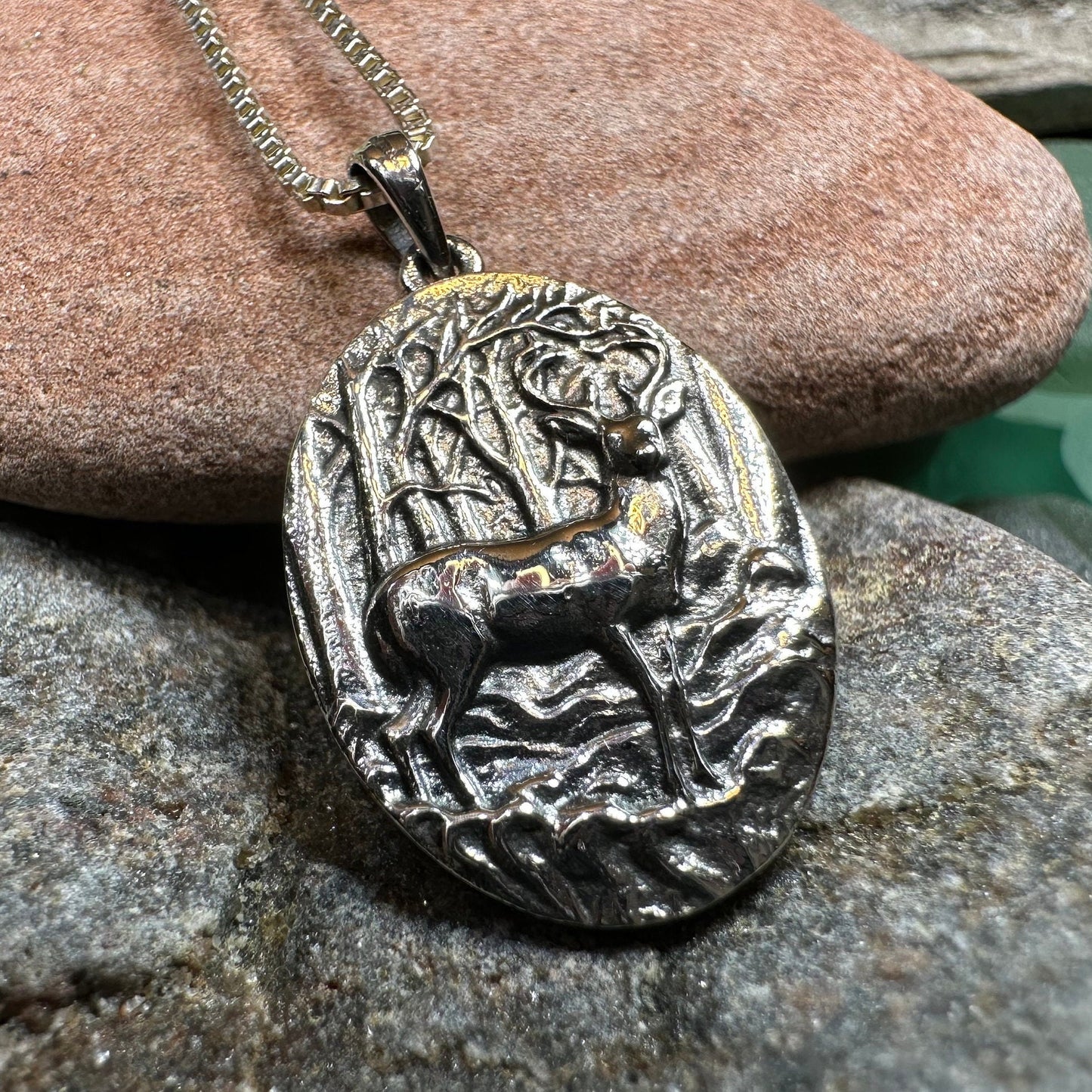 Stag Necklace, Scotland Jewelry, Scottish Stag, Hunter Gift, Nature Jewelry, Pagan Jewelry, Hunting, Wildlife, Deer Hunter, Wiccan Jewelry