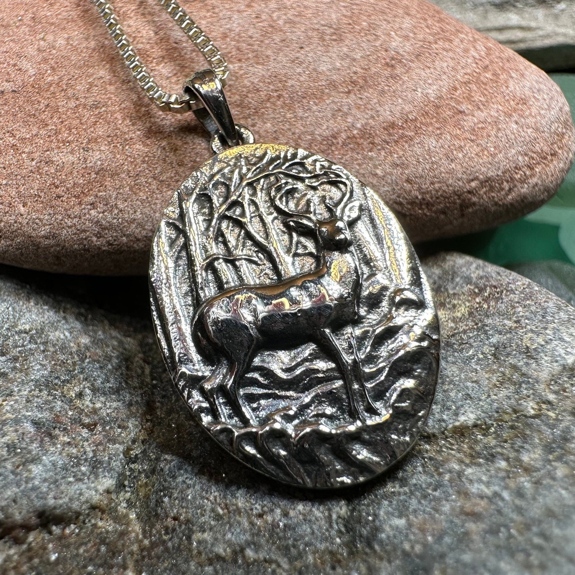 Stag Necklace, Scotland Jewelry, Scottish Stag, Hunter Gift, Nature Jewelry, Pagan Jewelry, Hunting, Wildlife, Deer Hunter, Wiccan Jewelry