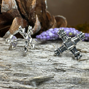 Saint Brigid's Cross Earrings, Irish Jewelry, Celtic Cross Stud Earrings, Ireland Gift, Saint Brigit, Wiccan Jewelry, Irish Cross Jewelry