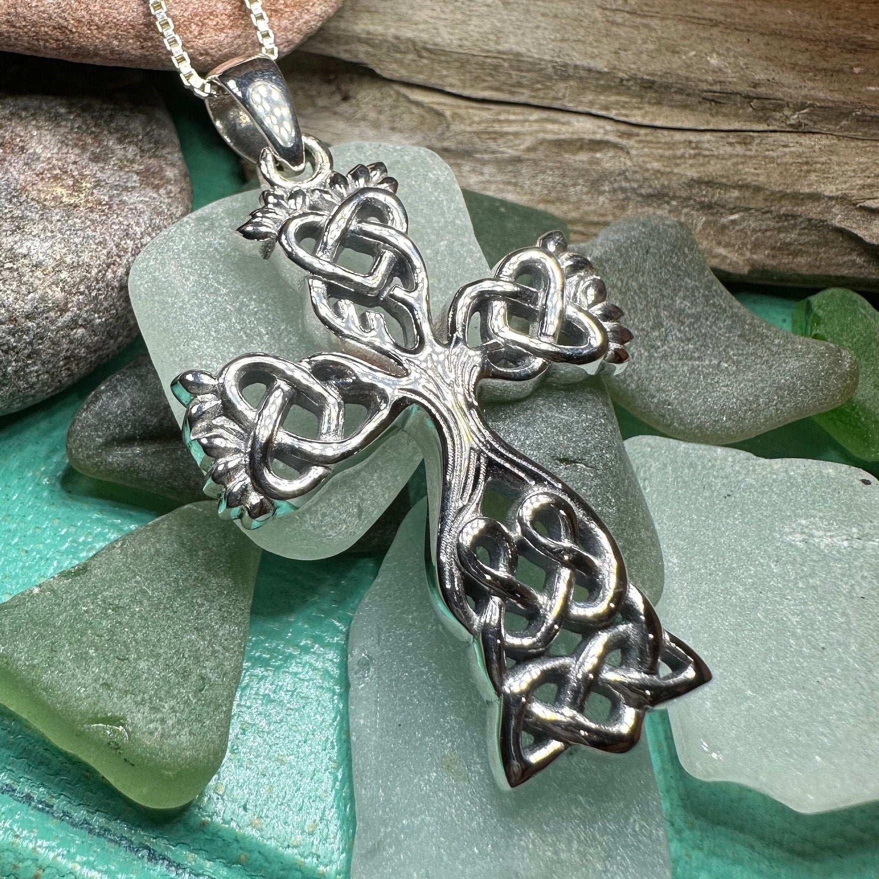 Celtic Cross Necklace, Irish Jewelry, Celtic Pendant, Celtic Tree of Life, Scotland Jewelry, First Communion Gift, Girls Confirmation Gift
