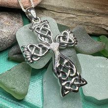 Load image into Gallery viewer, Celtic Cross Necklace, Irish Jewelry, Celtic Pendant, Celtic Tree of Life, Scotland Jewelry, First Communion Gift, Girls Confirmation Gift

