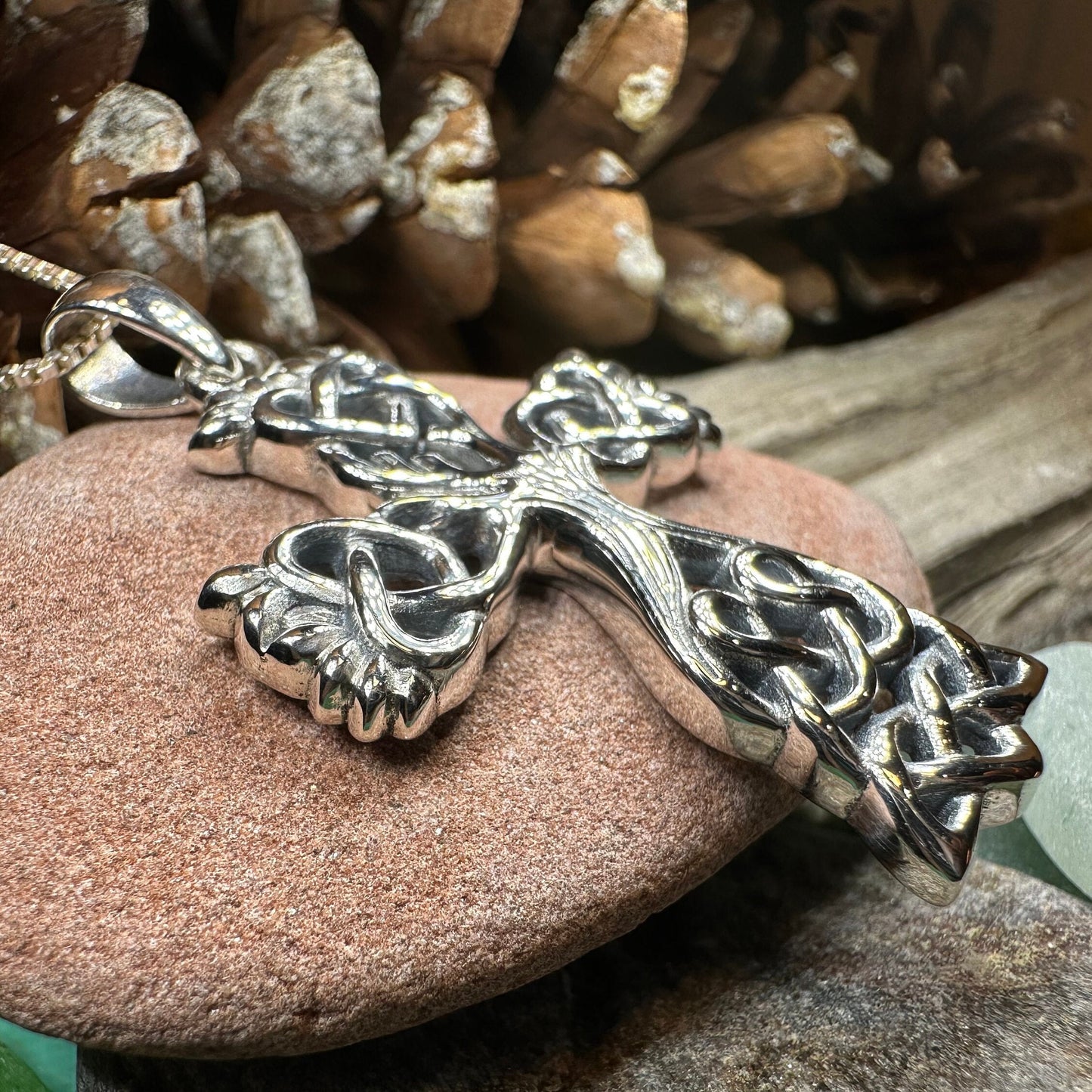 Celtic Cross Necklace, Irish Jewelry, Celtic Pendant, Celtic Tree of Life, Scotland Jewelry, First Communion Gift, Girls Confirmation Gift