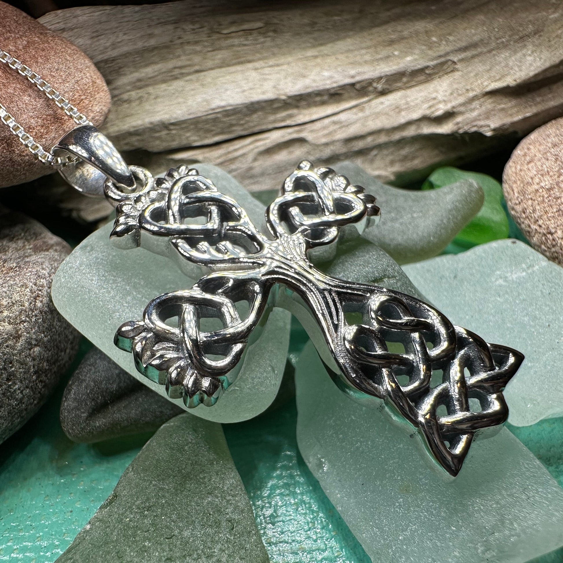Celtic Cross Necklace, Irish Jewelry, Celtic Pendant, Celtic Tree of Life, Scotland Jewelry, First Communion Gift, Girls Confirmation Gift