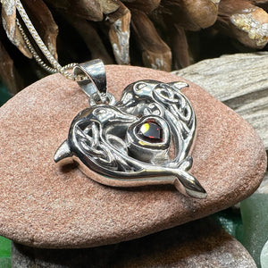 Dolphin Necklace, Celtic Jewelry, Irish Pendant, Ocean Lover Jewelry, Beach Jewelry, Fish Necklace, Nautical Jewelry, Sea Jewelry, Mom Gift