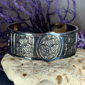 Shamrock Bracelet, Celtic Jewelry, Irish Jewelry, Bangle Bracelet, Shamrock Jewelry, Ireland Jewelry, Wife Gift, Cuff Bracelet, Mom Gift
