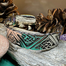 Load image into Gallery viewer, Celtic Knot Cuff Bracelet, Celtic Jewelry, Bangle Bracelet, Scotland Jewelry, Ireland Jewelry, Irish Gift, Pewter Scottish Bracelet
