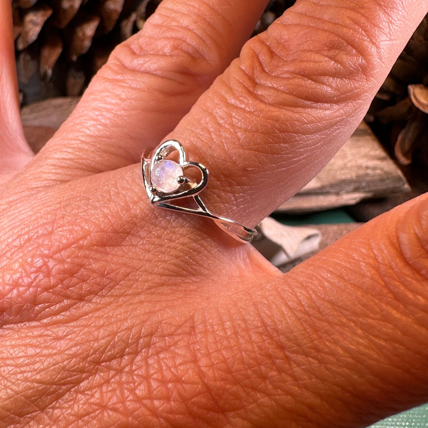 Moonstone Ring, Celtic Heart Ring, Boho Statement Ring, Promise Ring, Anniversary Gift, Celtic Knot Ring, Irish Ring, Mom Gift, Wife Gift