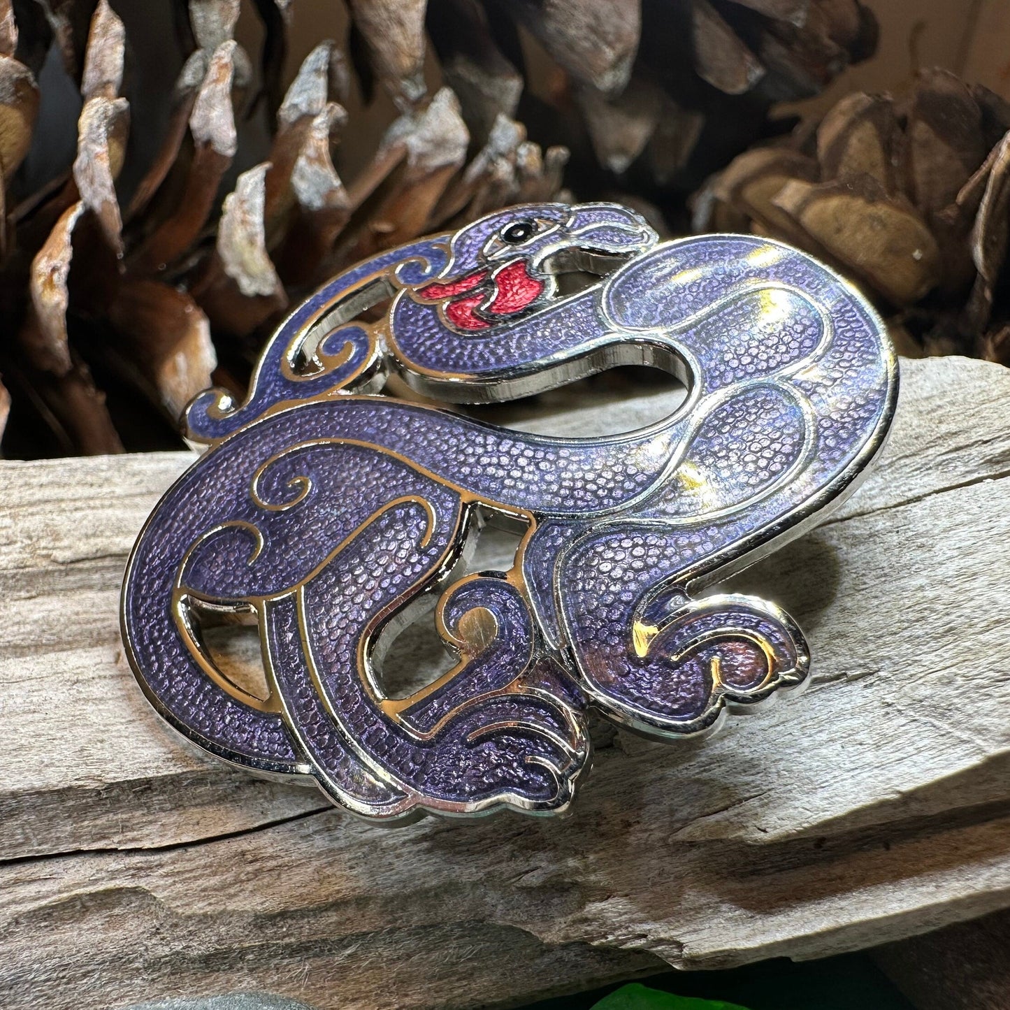 Celtic Bird Brooch, Bird Jewelry, Celtic Pin, Enamel Pin, Ireland Gift, Celtic Brooch, Norse Jewelry Gift, Pagan Brooch, LARP Jewelry