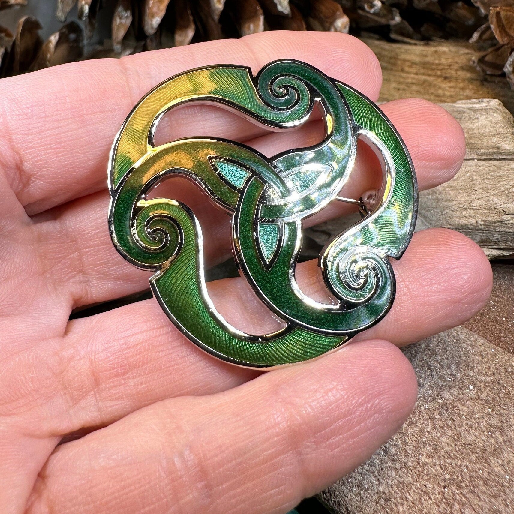 Celtic Spiral Brooch, Celtic Jewelry, Irish Jewelry, Scotland Jewelry, Anniversary Gift, Viking Brooch, Celtic Pin, Triskele Jewelry
