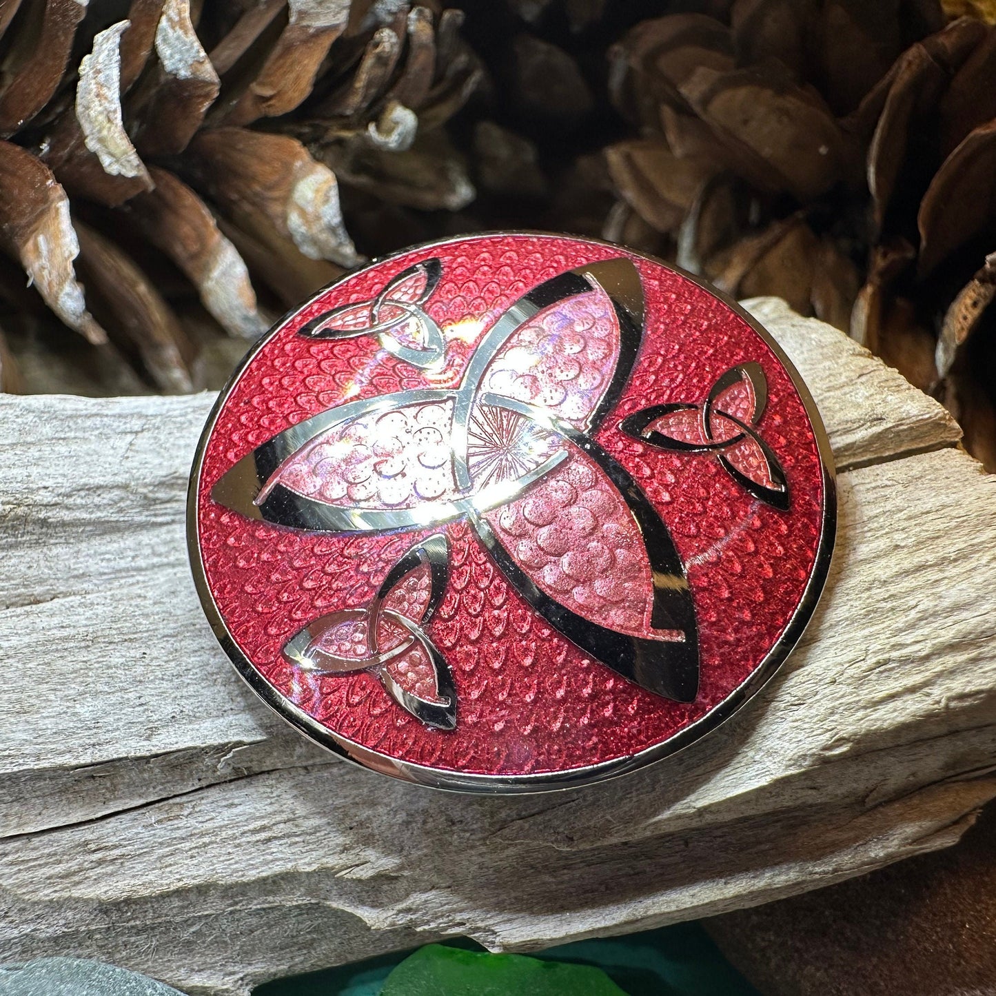 Celtic Brooch, Trinity Knot Jewelry, Irish Jewelry, Scotland Jewelry, Anniversary Gift, Viking Brooch, Enamel Celtic Pin, Scottish Brooch