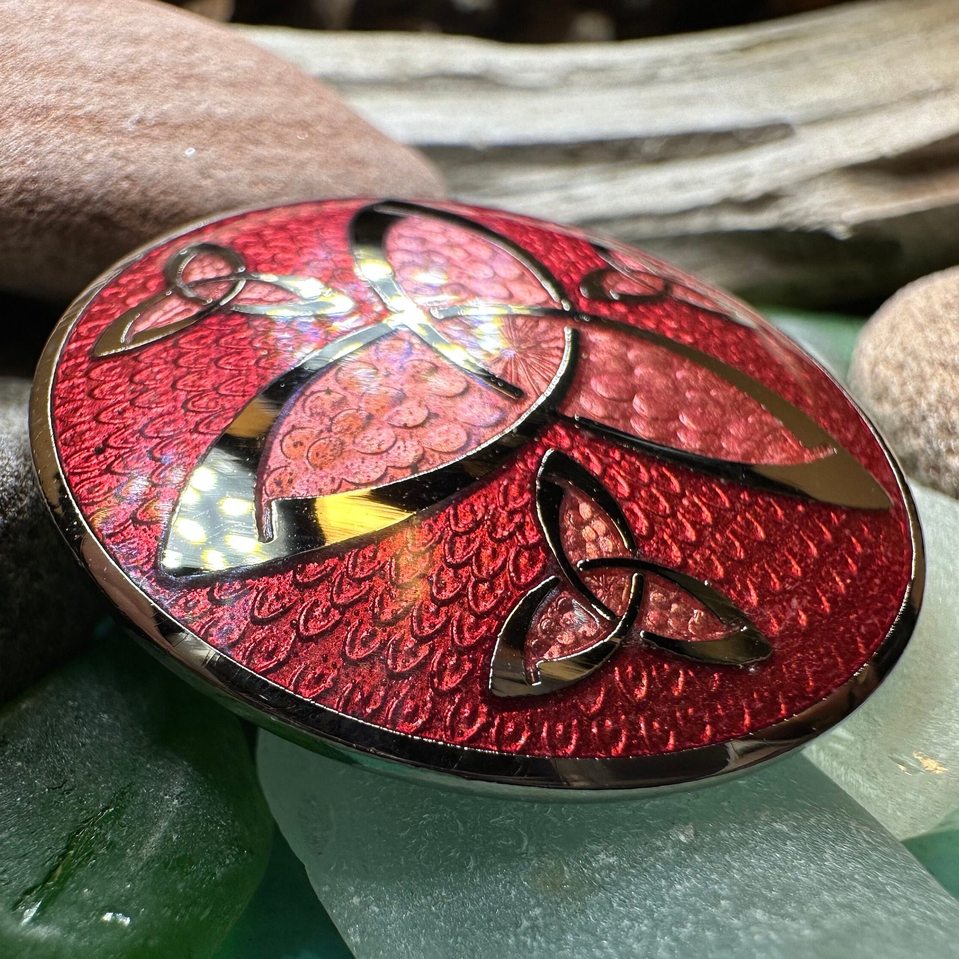 Celtic Brooch, Trinity Knot Jewelry, Irish Jewelry, Scotland Jewelry, Anniversary Gift, Viking Brooch, Enamel Celtic Pin, Scottish Brooch