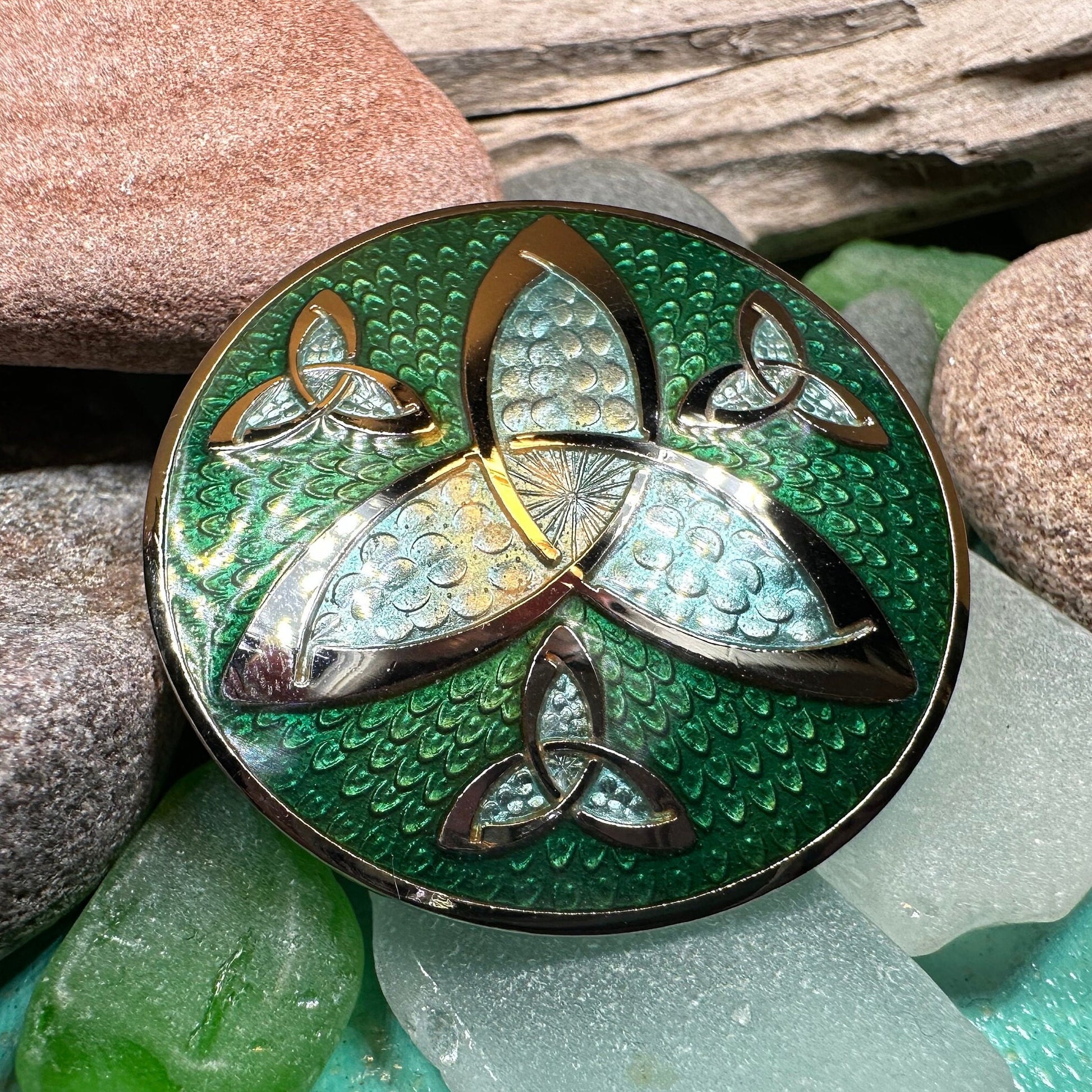 Celtic Brooch, Trinity Knot Jewelry, Irish Jewelry, Scotland Jewelry, Anniversary Gift, Viking Brooch, Enamel Celtic Pin, Scottish Brooch