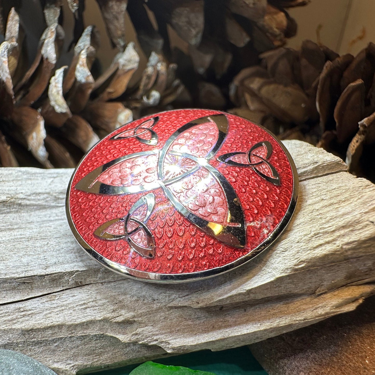 Celtic Brooch, Trinity Knot Jewelry, Irish Jewelry, Scotland Jewelry, Anniversary Gift, Viking Brooch, Enamel Celtic Pin, Scottish Brooch