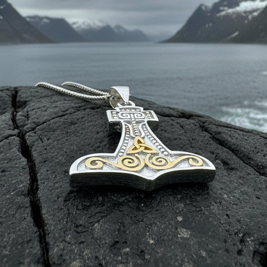 Thor's Hammer Necklace, Norse Necklace, Viking Jewelry, Celtic Knot Jewelry, Celtic Jewelry, Mjöllnir Pendant, Anniversary Gift, Dad Gift