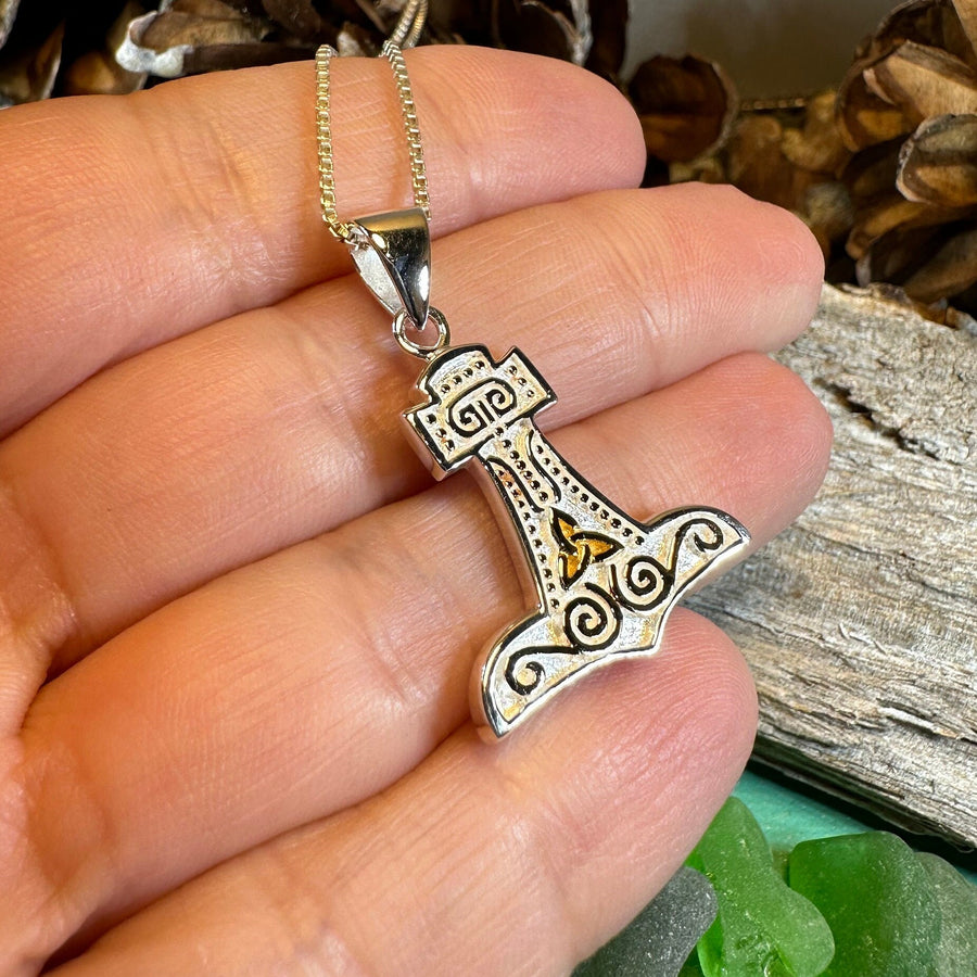 Thor's Hammer Necklace, Norse Necklace, Viking Jewelry, Celtic Knot Jewelry, Celtic Jewelry, Mjöllnir Pendant, Anniversary Gift, Dad Gift