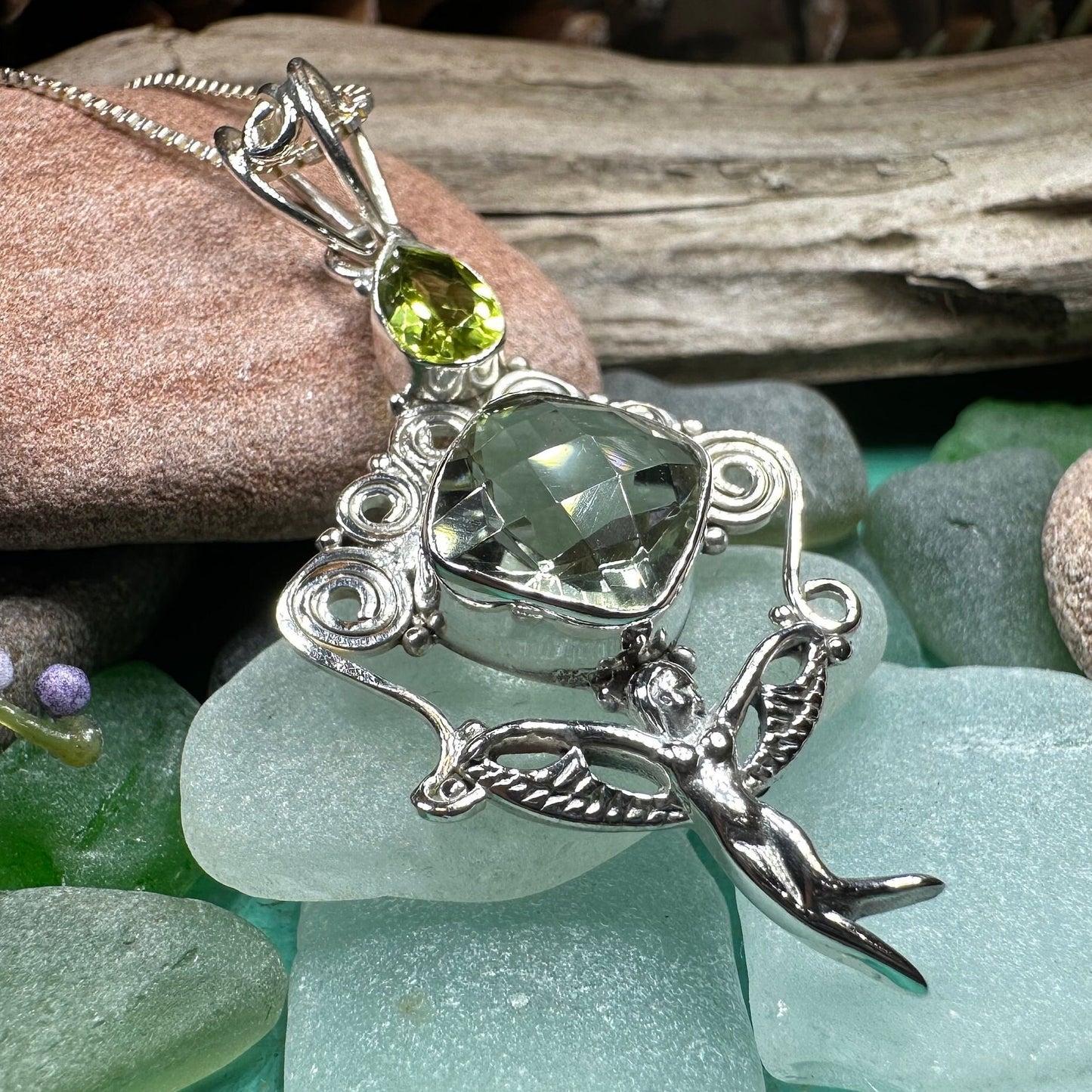 Fairy Necklace, Celtic Angel Necklace, Irish Pendant, Butterfly Necklace, Anniversary Gift, Celtic Jewelry, Wife Gift, Pixie Jewelry