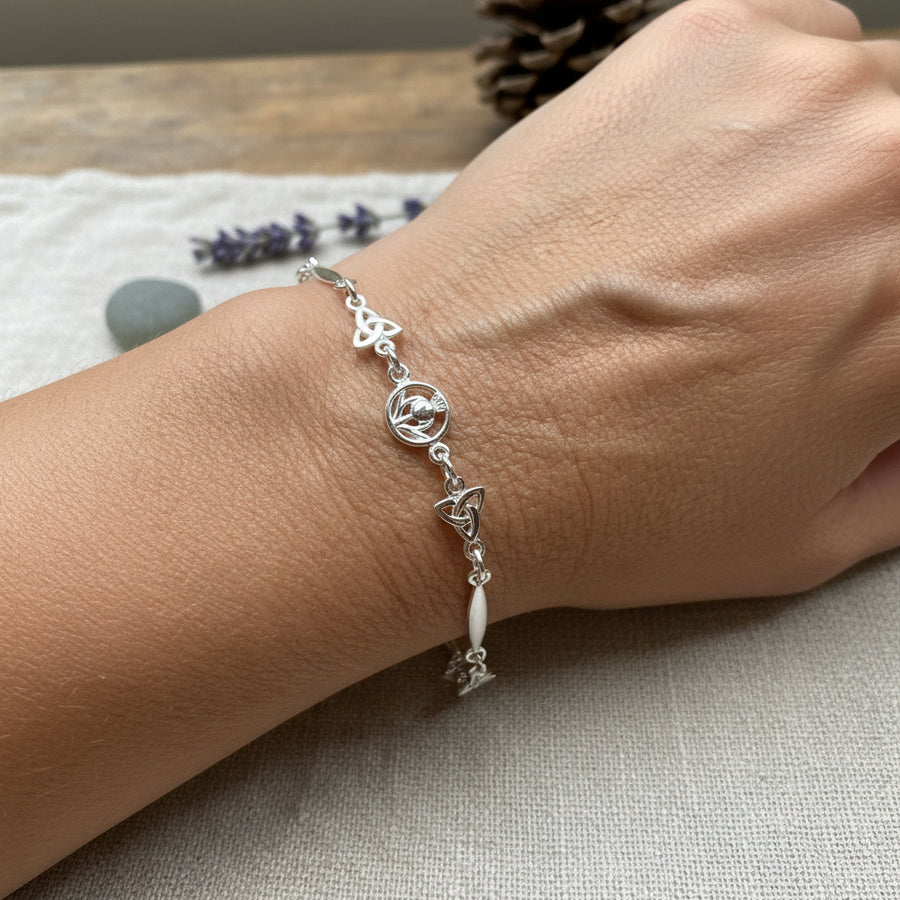 Thistle Bracelet, Outlander Jewelry, Celtic Jewelry, Scotland Gift, Nature Jewelry, Scottish Bracelet, Mom Gift, Girlfriend Gift, Wife Gift