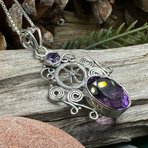 Load image into Gallery viewer, Compass Necklace, True North Pendant, Celtic Jewelry, Scotland Jewelry, Celtic Knot Pendant, Irish Jewelry, Traveller Gift, North Star Gift
