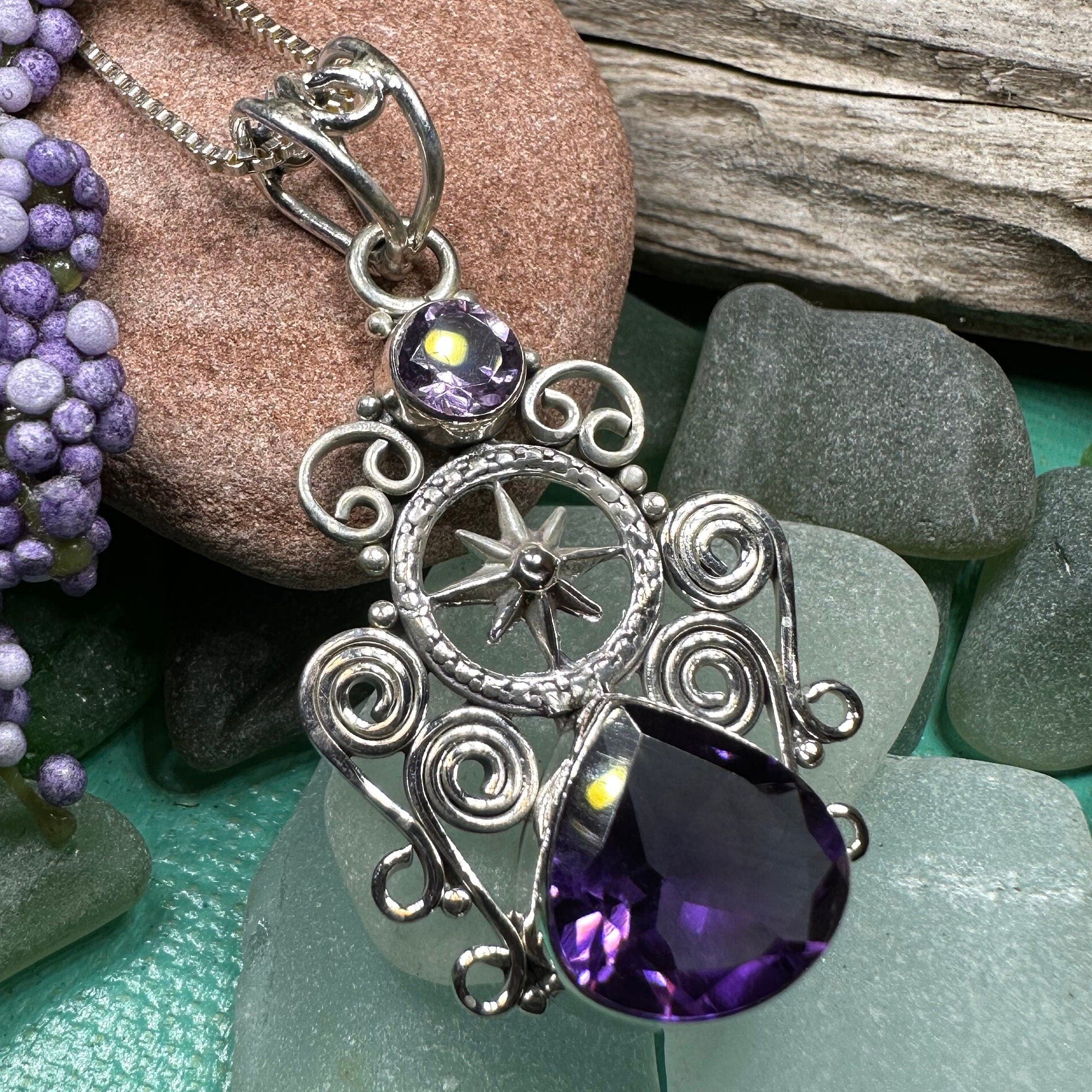 Compass Necklace, True North Pendant, Celtic Jewelry, Scotland Jewelry, Celtic Knot Pendant, Irish Jewelry, Traveller Gift, North Star Gift
