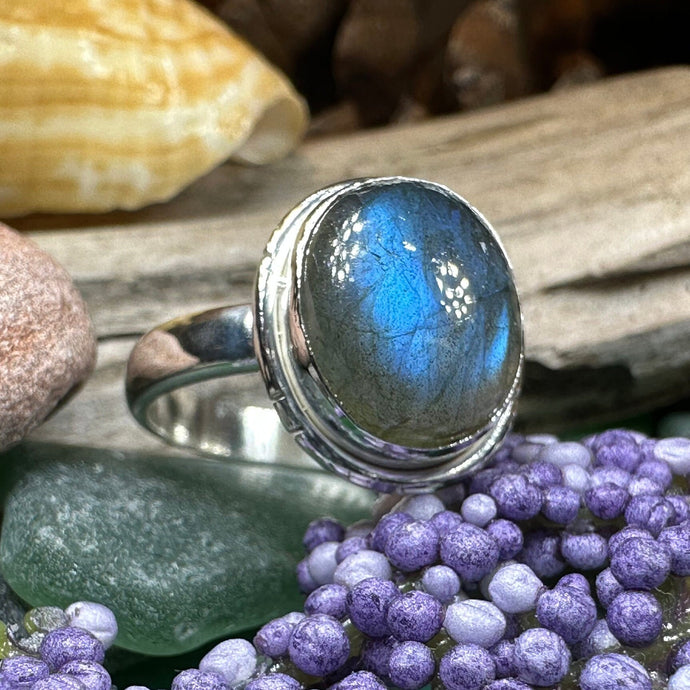 Celtic Mystic Ring, Labradorite Jewelry, Boho Statement Ring, Celestial Jewelry, Celtic Jewelry, Anniversary Gift, Wiccan Jewelry, Wife Gift